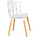 Пластиковый стул на ножках из массива бука Ferret Spiral White варинант исполнения - 3 | Loft Concept в Москве