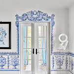 Обои ручная роспись Porto by Alessandra Branca Original colourway on dyed paper варинант исполнения - 2 | Loft Concept в Москве