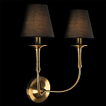 Бра с металлическим основанием бронзового цвета и 2-мя черными конусовидными абажурами Dignity варинант исполнения - 2 | Loft Concept в Москве