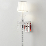 Бра с белым текстильным абажуром и хрустальными подвесками с декоративной кисточкой Lustre Reverie варинант исполнения - 4 | Loft Concept в Москве