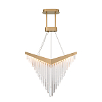 Люстра золотого цвета в форме галочки с каскадом длинных прозрачных трубок Eurofase варинант исполнения - 2 | Loft Concept в Москве