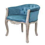 Кресло низкое в стиле прованс Louis French Armchair blue velour варинант исполнения - 3 | Loft Concept в Москве