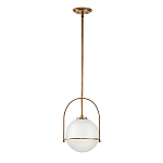 Подвесной светильник с белым плафоном в форме шара в арочной подвеске Hinkley варинант исполнения - 12 | Loft Concept в Москве