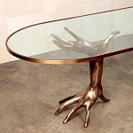 Обеденный стол с фигурным декором бронзового цвета Dichotomy racetrack варинант исполнения - 1 | Loft Concept в Москве