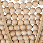 Люстра из деревянных бусин с подвесками в виде капель Wooden Beads варинант исполнения - 4 | Loft Concept в Москве