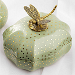 Фарфоровая шкатулка с бронзовой стрекозой Eden Garden Green варинант исполнения - 2 | Loft Concept в Москве