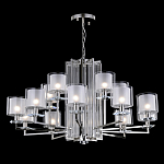 Люстра многоярусная с 15-ю цилиндрическими плафонами из стекла Laurent варинант исполнения - 2 | Loft Concept в Москве