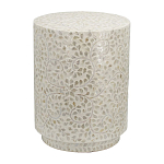 Приставной столик с рисунком из раковин устриц Bone Inlay варинант исполнения - 1 | Loft Concept в Москве