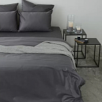 Постельное белье однотонное из сатина темно-серого цвета Eden Line варинант исполнения - 4 | Loft Concept в Москве