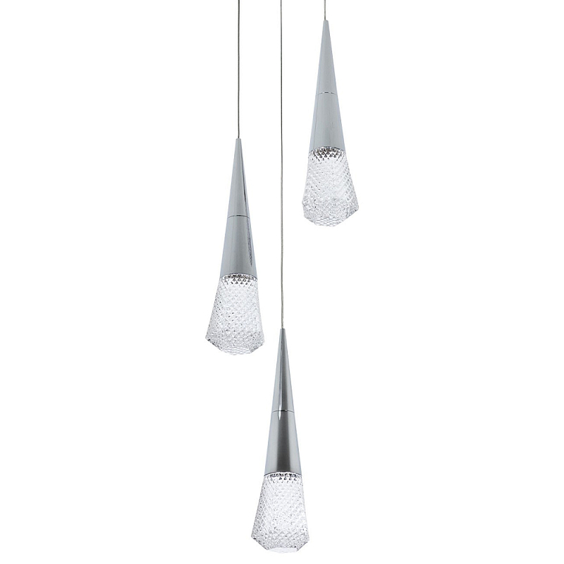    Acrylic Droplet Trio Chrome Hanging Lamp     | Loft Concept 