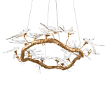 Люстра подвесная с прозрачными стеклянными птичками на ветвях Диаметр 100 см Serip Voa варинант исполнения - 8 | Loft Concept в Москве