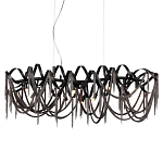 Люстра подвесная линейная с переплетенными металлическими лентами и цепочками Atlantis Chain варинант исполнения - 1 | Loft Concept в Москве