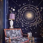 Обои с вышивкой ручной работы Cosmos Original colourway on velvet варинант исполнения - 1 | Loft Concept в Москве