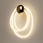 Бра с круглым золотистым основанием и белыми изогнутыми световыми линиями Luke Lampco Tracer Lamp варинант исполнения - 2 | Loft Concept в Москве