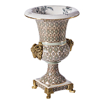 Ваза с овнами из фарфора с бронзовыми элементами Bronze Aries варинант исполнения - 2 | Loft Concept в Москве