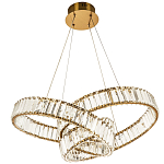 Подвесная люстра в виде изогнутых колец с хрустальным декором Ring Horizontal Oculus Gold Light Chandelier варинант исполнения - 2 | Loft Concept в Москве