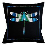 Подушка декоративная стрекоза сине-зеленая Ikat Pattern варинант исполнения - 1 | Loft Concept в Москве