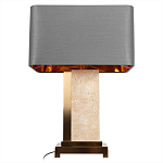 Настольная лампа с основанием из натурального камня c серым прямоугольным абажуром Lapis Tiburtinus варинант исполнения - 3 | Loft Concept в Москве