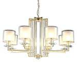 Люстра с 8-ю цилиндрическими плафонами из стекла Laurent варинант исполнения - 1 | Loft Concept в Москве