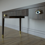 Письменный стол Elsa Dreams Walnut Шпон дерево с двумя ящиками варинант исполнения - 4 | Loft Concept в Москве