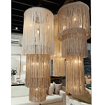 Люстра круглая трехъярусная из бахромы Milk Gradient Braided Fringe варинант исполнения - 2 | Loft Concept в Москве