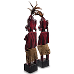 Комплект из 2-х деревянных статуэток Asmat Wooden Statuettes Dark Red варинант исполнения - 2 | Loft Concept в Москве