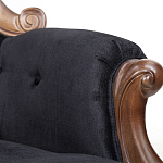 Кресло с мягкой обивкой из черного велюра на 4-х деревянных ножках Evelyn Classical Armchair варинант исполнения - 5 | Loft Concept в Москве
