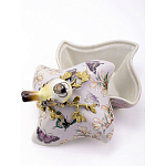 Шкатулка фиолетового цвета с рисунком бабочек и крышкой с фигуркой птицы на ветке Eden Garden варинант исполнения - 6 | Loft Concept в Москве