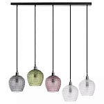 Подвесной светильник каскадный с 5-ю фактурными стеклянными плафонами Cascade with Relief Lampshades варинант исполнения - 1 | Loft Concept в Москве