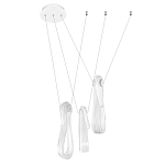 Подвесной светильник белого цвета с 3-мя изогнутыми плафонами Flow Loop варинант исполнения - 4 | Loft Concept в Москве