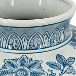 Ваза округлой формы белого цвета с синим растительным узором Blue & White Ornament  варинант исполнения - 3 | Loft Concept в Москве
