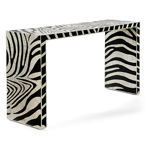 Консоль Дизайнерская Kenya Console ZEBRA Bone Inlay black