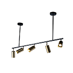 Люстра линейная с 5-ю цилиндрическими плафонами цвета латунь TRIBES CHANDELIER варинант исполнения - 2 | Loft Concept в Москве