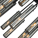 Люстра со стеклянными цилиндрическими плафонами Luminous Cylinders Smoky варинант исполнения - 5 | Loft Concept в Москве