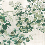 Обои ручная роспись Uki Hana Original Colourway on 12 Carat White Gold gilded paper варинант исполнения - 2 | Loft Concept в Москве