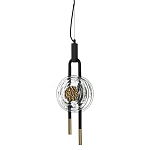 Подвесной светильник черного цвета с прозрачным стеклянным плафоном и золотистой центральной вставкой Virelia  варинант исполнения - 1 | Loft Concept в Москве