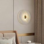 Бра в форме диска из натурального камня с декоративным центральным элеменом Cryptocrystalline Stone варинант исполнения - 3 | Loft Concept в Москве