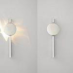 Бра с круглым зеркальным диском на прямоугольном соновании Reflection Circle Glow варинант исполнения - 2 | Loft Concept в Москве