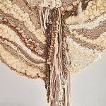 Овальный Современный Гобелен Абстракция в бежевых тонах Shallow варинант исполнения - 2 | Loft Concept в Москве