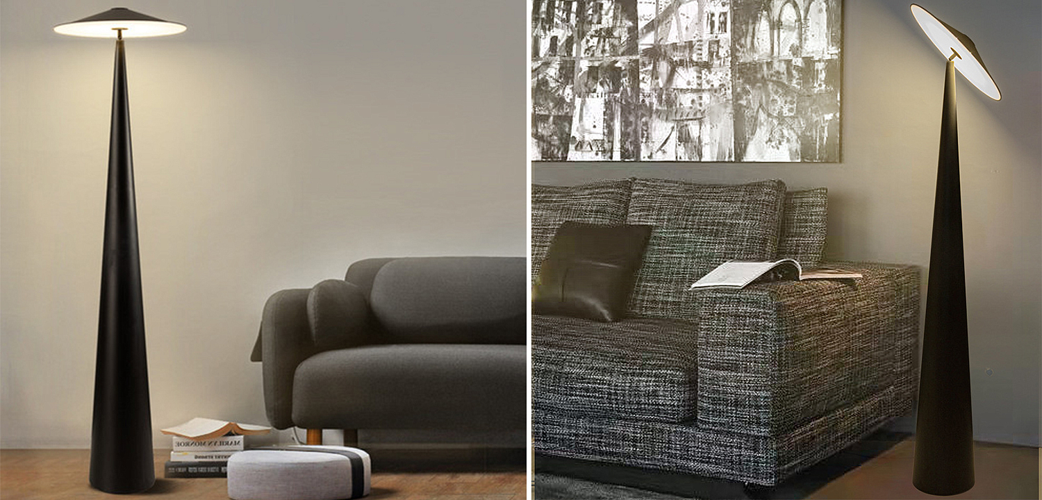 Дизайнерский Черный Торшер Modern Mushroom Floor Lamp Дизайнерский Черный Торшер Modern Mushroom Floor Lamp - Loft-Concept в Москве