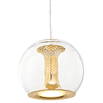 Подвесной светильник со стеклянным плафоном Inner Gleam Globe gold  варинант исполнения - 2 | Loft Concept в Москве