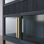 Витрина Primo со стеклянными фасадами и 2 ящиками Черный дуб варинант исполнения - 5 | Loft Concept в Москве