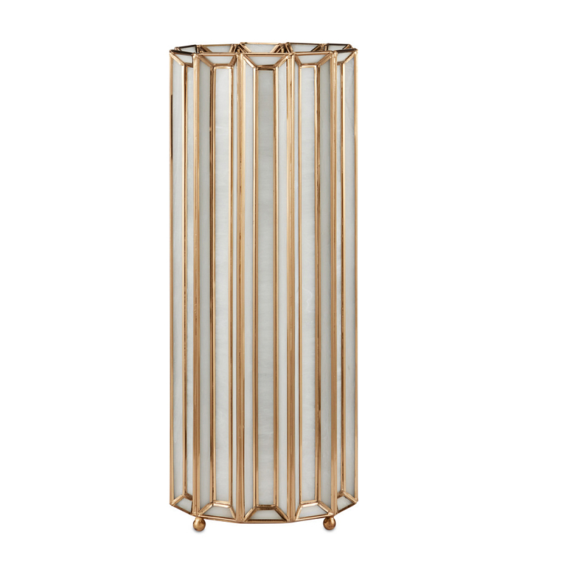 Настольная лампа в форме цилиндра фактурная Soft Glow Lamps Молочный Латунь в Москве | Loft Concept 