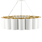 Люстра круглая фактурная в сочетании белого и золотого цвета Wide Stripes of Ribbon варинант исполнения - 3 | Loft Concept в Москве