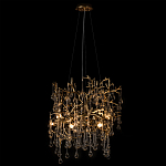 Подвесная люстра в виде ветвей деревьев золотого цвета с прозрачными подвесками-каплями 8 и 14 ламп Droplet Chandelier варинант исполнения - 3 | Loft Concept в Москве