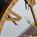 Часы настенные зеркальные с золотым металлическим циферблатом Mirror Tower Clock варинант исполнения - 2 | Loft Concept в Москве