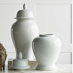 Ваза белая с крышкой однотонная Chinoiserie Ceramics варинант исполнения - 3 | Loft Concept в Москве