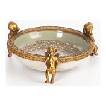 Чаша фарфоровая на бронзовых ножках в виде ангелов Porcelain Angels of Paradise варинант исполнения - 2 | Loft Concept в Москве