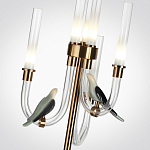 Торшер с 2-мя фигурками птиц на изогнутых прозрачных трубках Ganthea варинант исполнения - 3 | Loft Concept в Москве