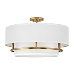 Потолочный светильник с двухслойным белым текстильным абажуром Hinkley варинант исполнения - 1 | Loft Concept в Москве